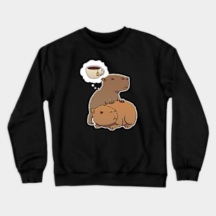 Capybara thirsty for black tea Crewneck Sweatshirt